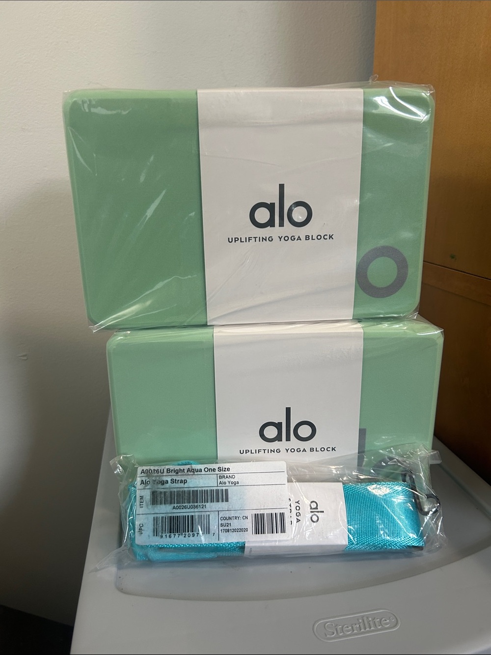 alo yoga blocks and strap